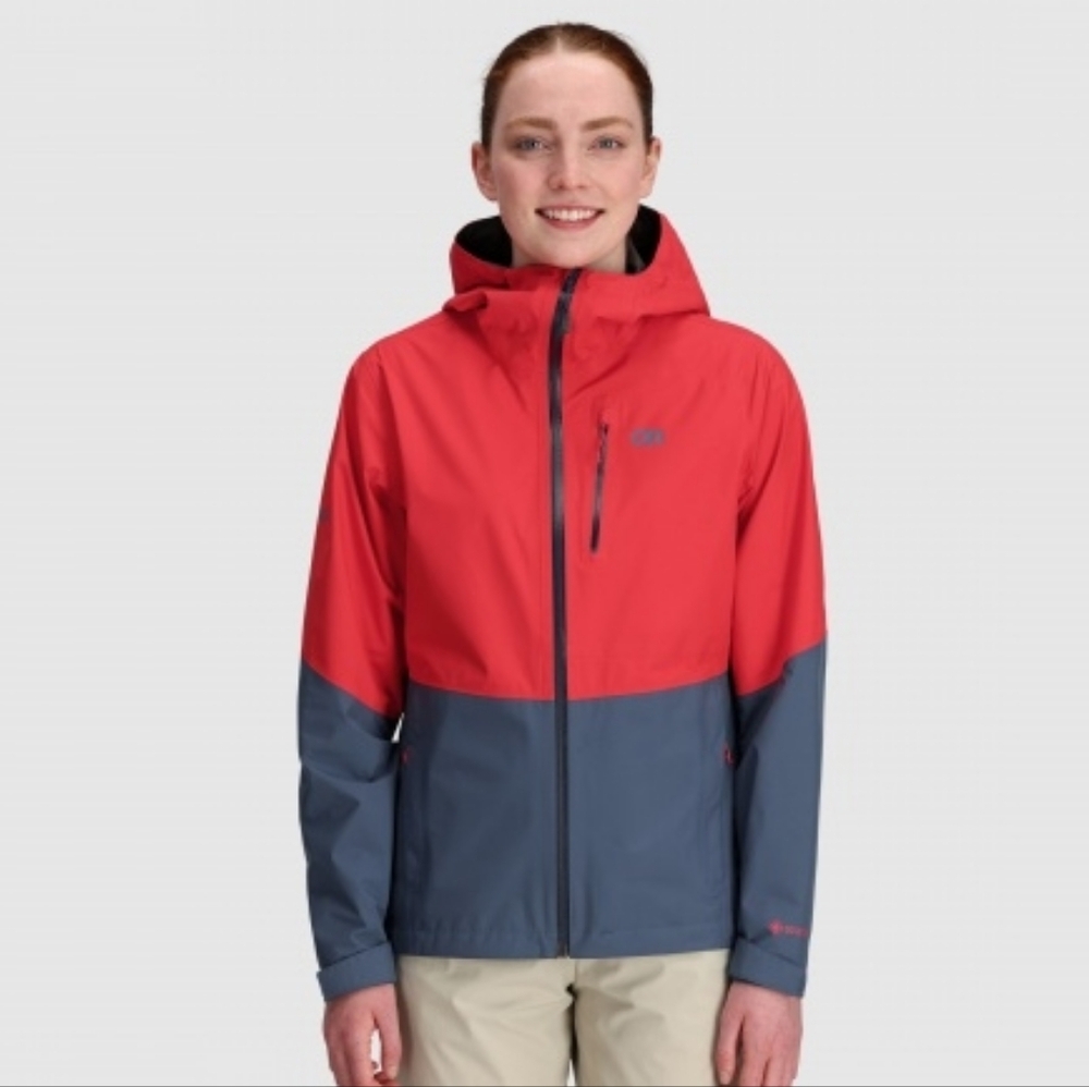 Outdoor Research Aspire II Rain Jacket GORE-TEX Ladies Small Red & Blue